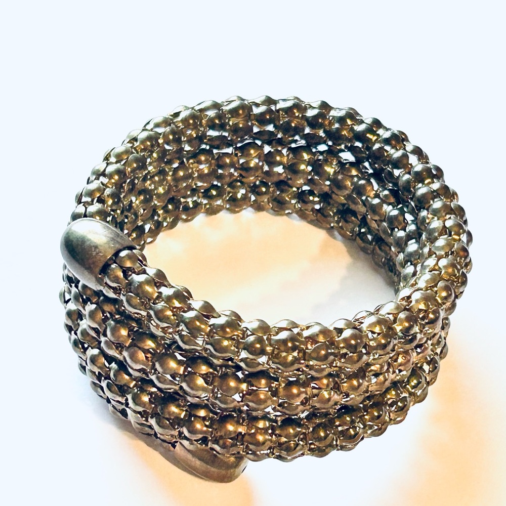 Gold-Tone Beaded‎ Coil Bracelet - Women Jewelry